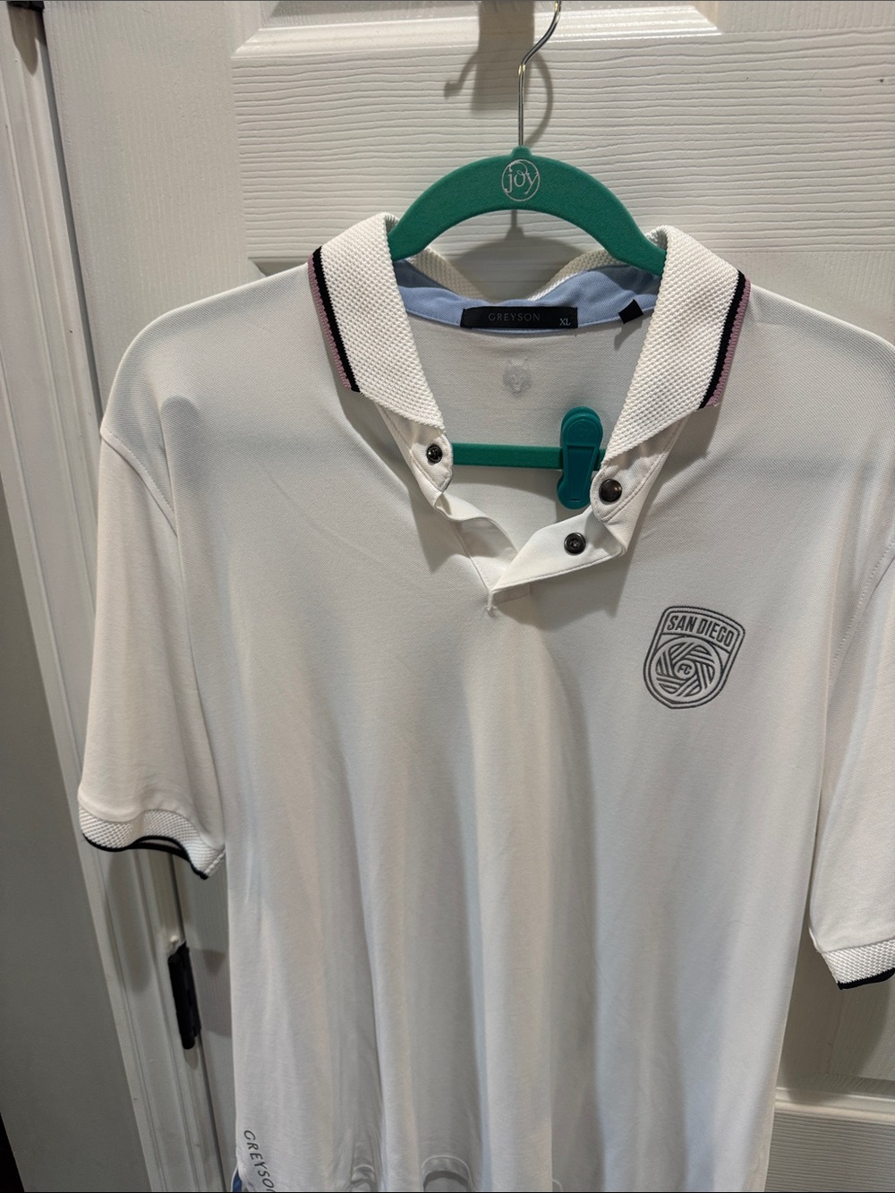 Greyson White Polo with Contrast Trim
